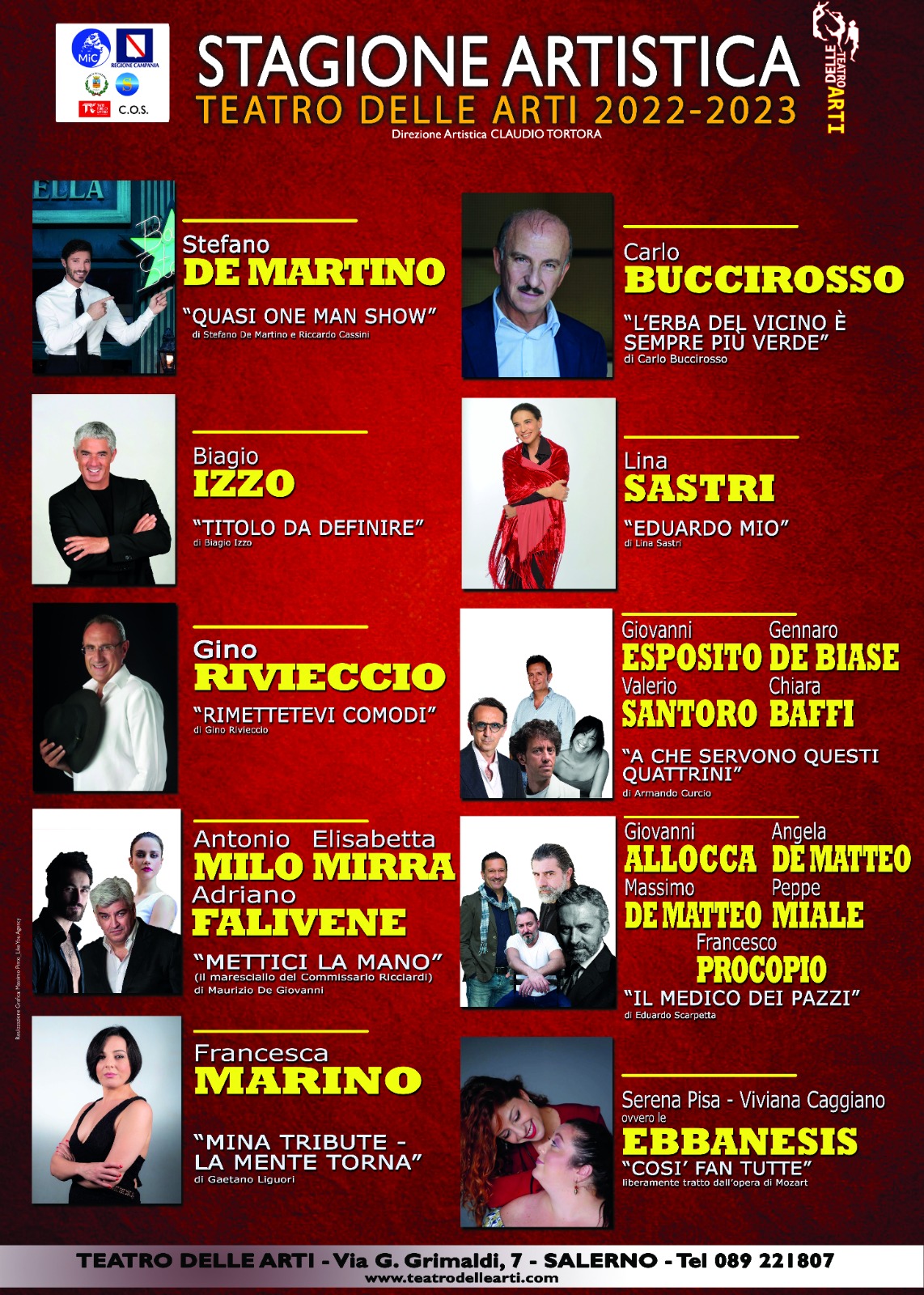 Calendario - Stagione Artistica 2022-23 - Teatro delle Arti